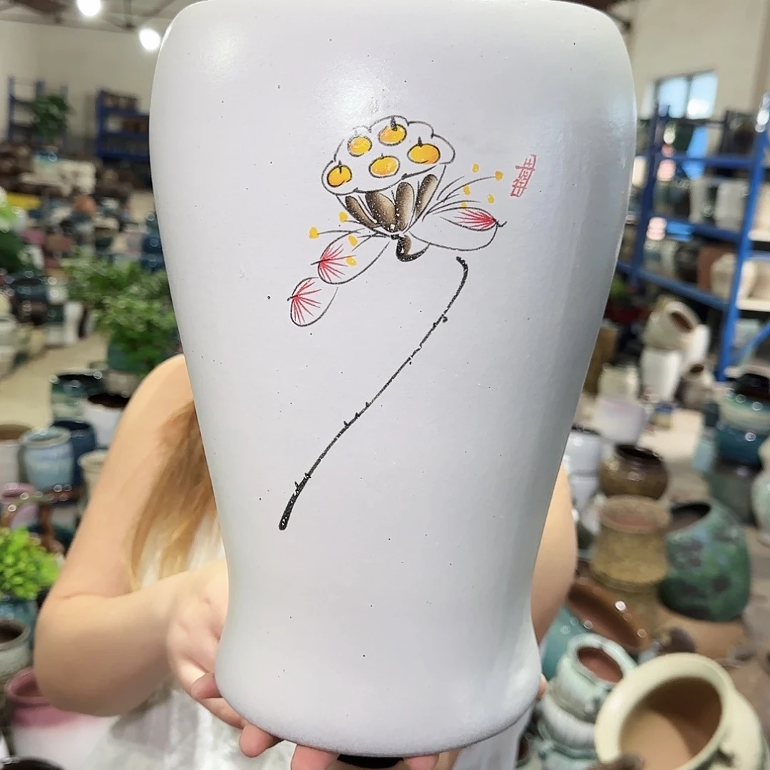 紫砂花盆高32口19