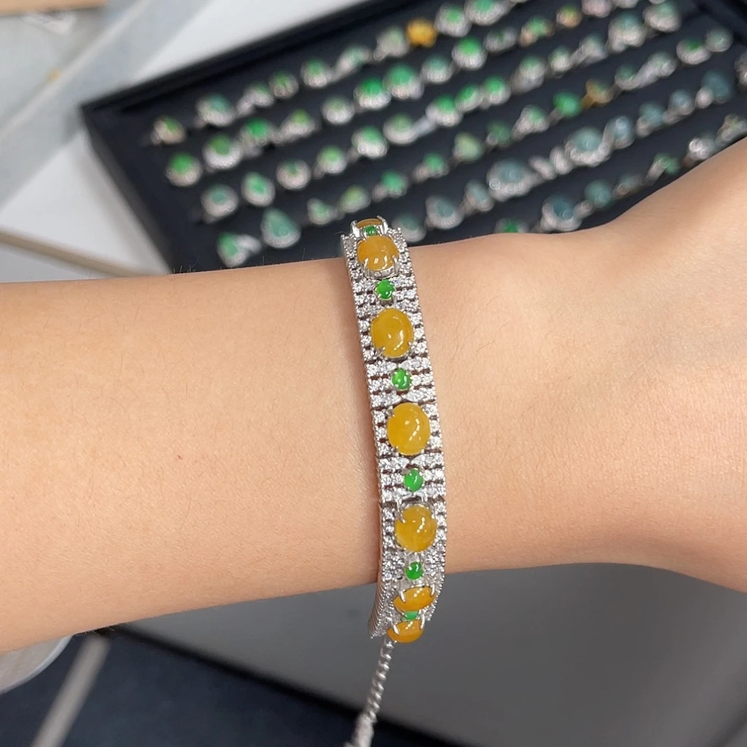 翡翠银S925镶嵌手链