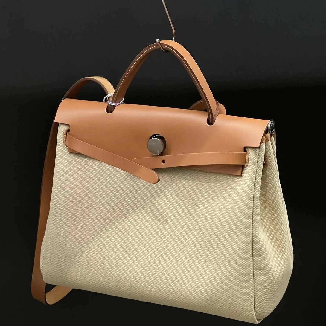 99新 Hermes/爱马仕 4043 米棕herbag 31斜挎U刻