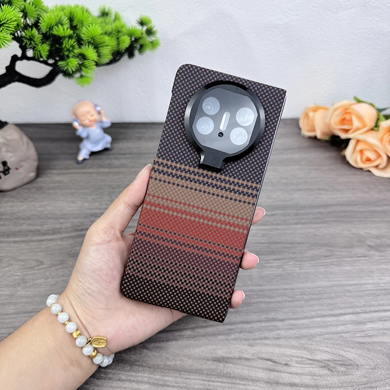 适用华为matex5手机壳新款镜头支架高档碳纤纹理磁吸商务外壳