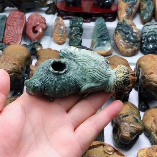 岫岩河磨玉（透闪石质玉）把件未镶嵌