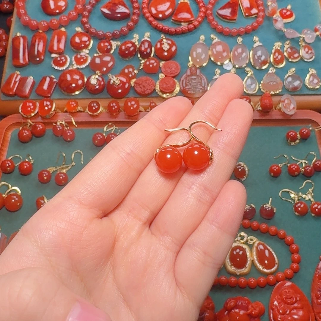 南红玛瑙银S925镶嵌9