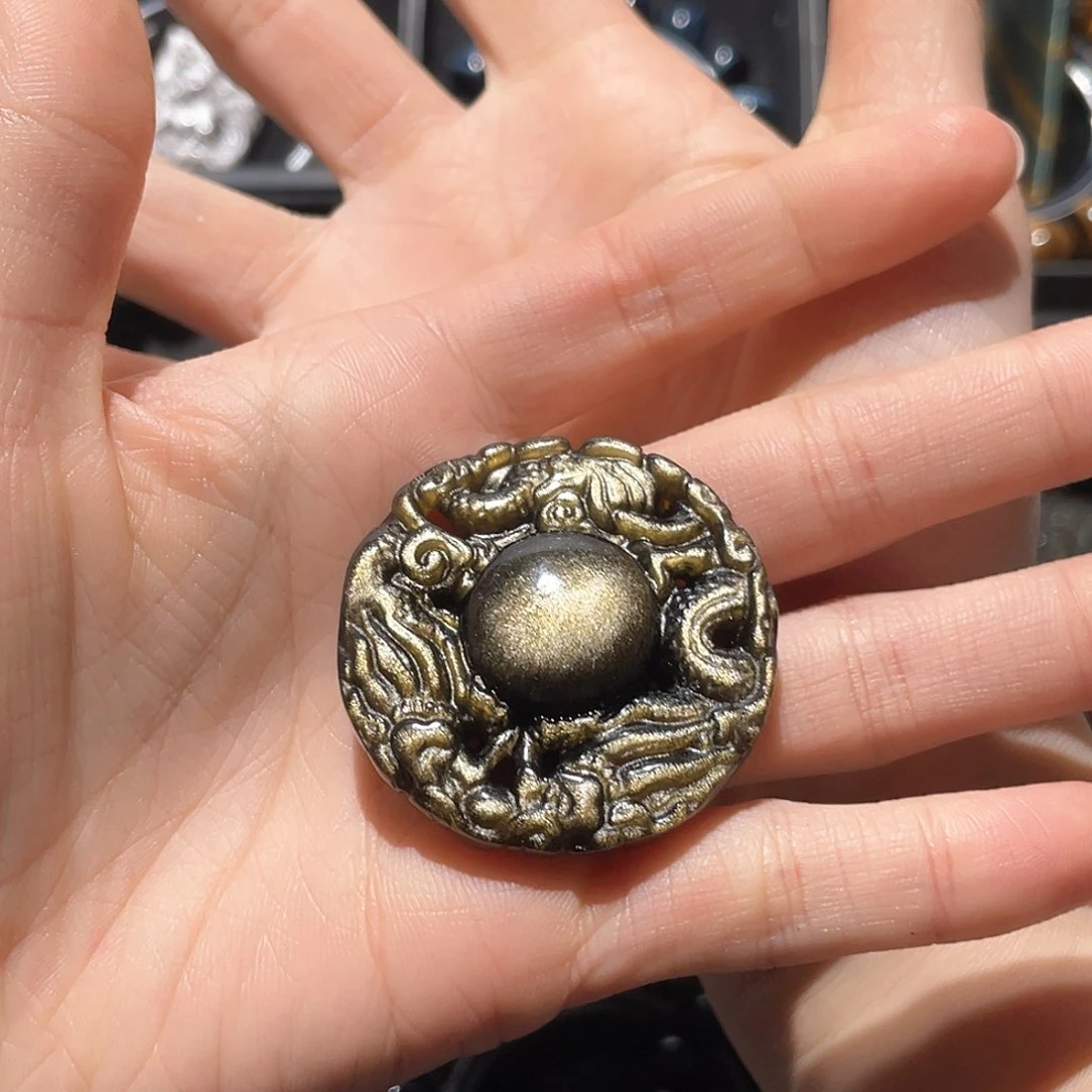 黑曜岩吊坠(不含链)未镶嵌今***年