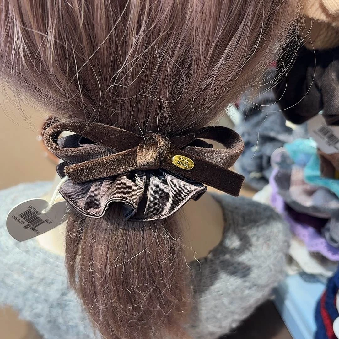 布艺铁合金咖色小发饰20