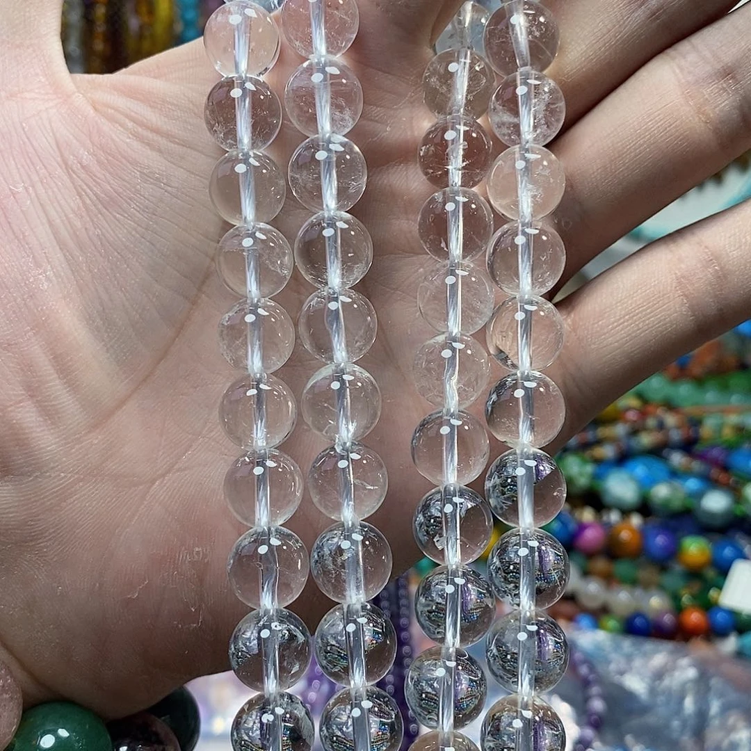 石英质玉未镶嵌，天然白水晶12mm，