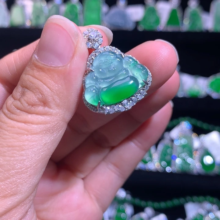 【闪购商品】颈饰银S925镶嵌翡翠天然翡翠