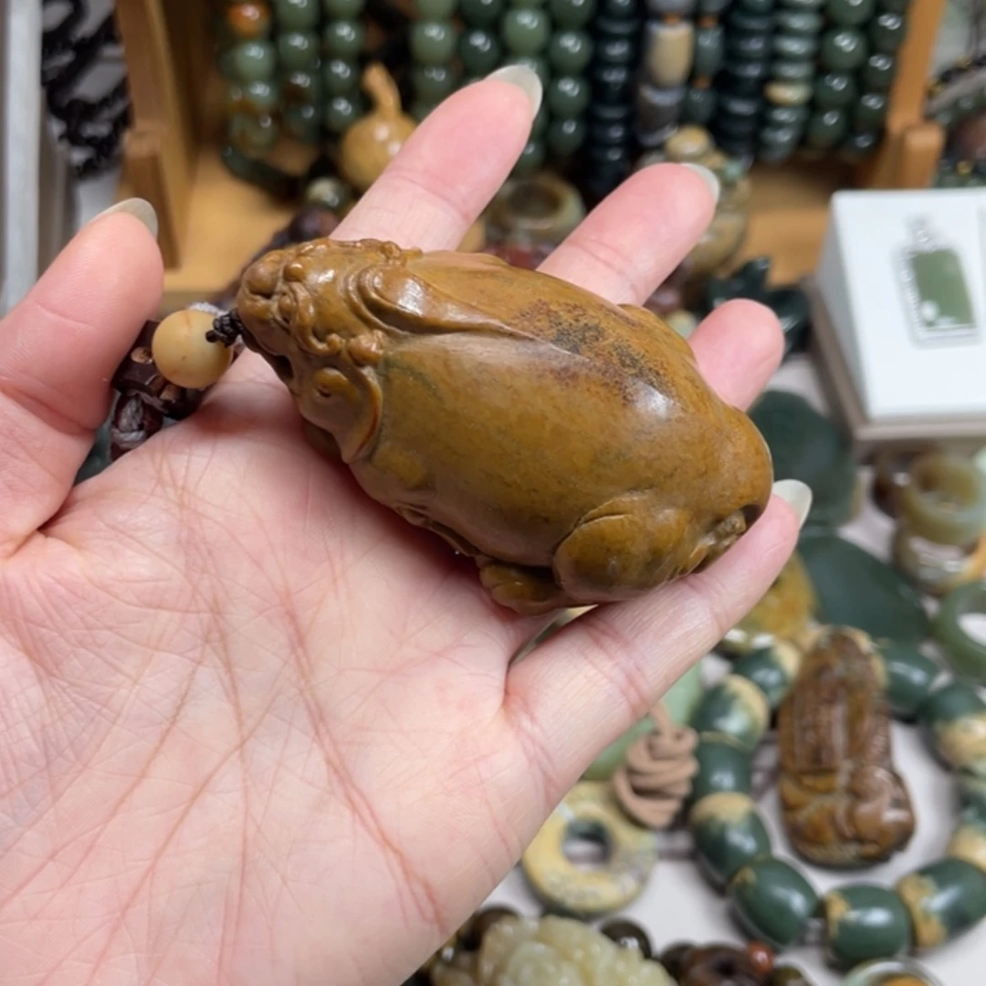 【闪购商品】岫岩河磨玉（透闪石质玉）手把件未镶嵌暮**洋