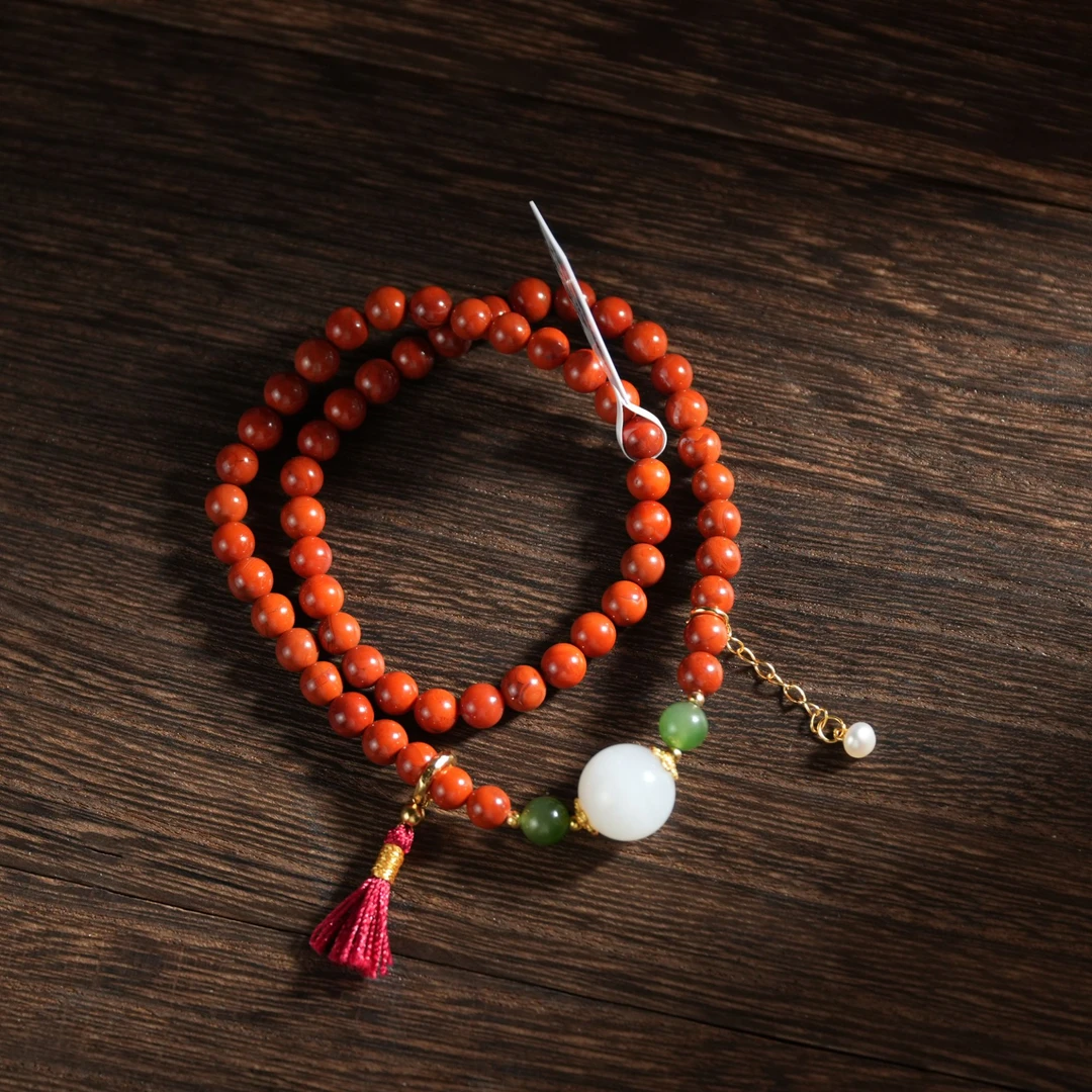 【老掌柜讲珠宝】南红双圈手串5m+ B081410