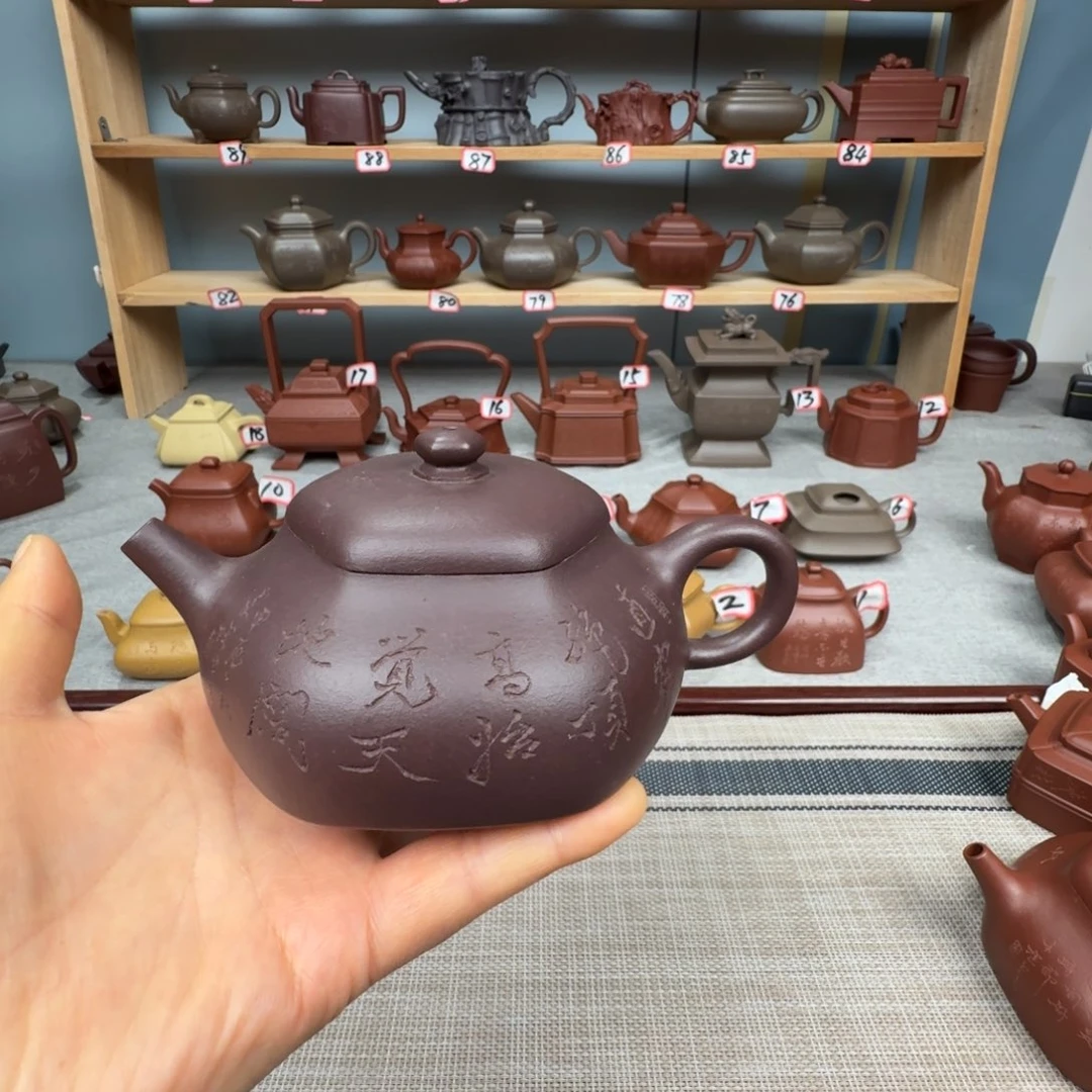 雨***夜紫泥茶壶全手工制作