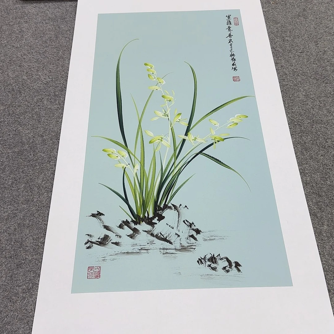 国画国画立体兰花作品