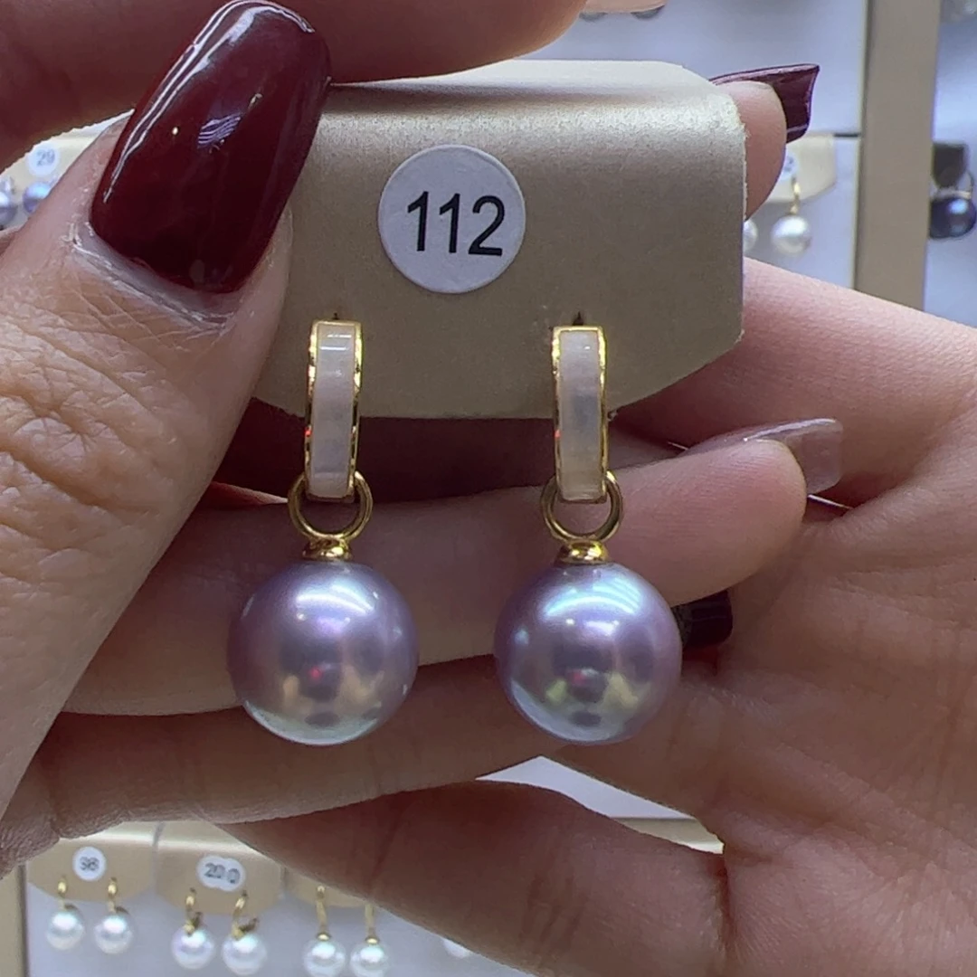 淡水珍珠耳饰银S925镶嵌