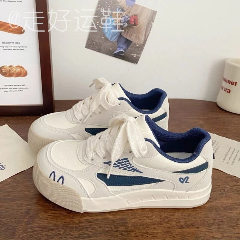 34码-40码百搭厚底增高小白鞋女2025新款ins小众学生休闲运动板鞋