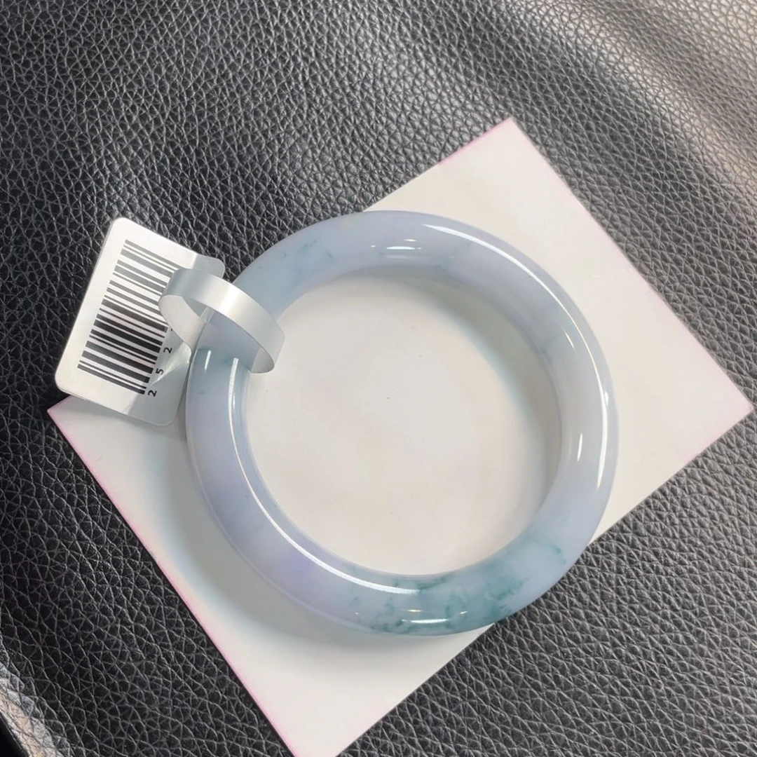 翡翠未镶嵌手镯71号 53.5圆条 有纹裂