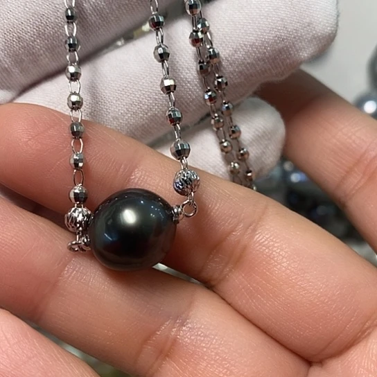 海水珍珠戒指银S925镶嵌12-13