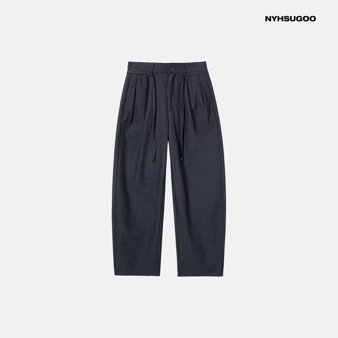 NYHSUGOO/南乙夏季男士新品莱赛尔抽绳开腰休闲裤3573百搭显瘦