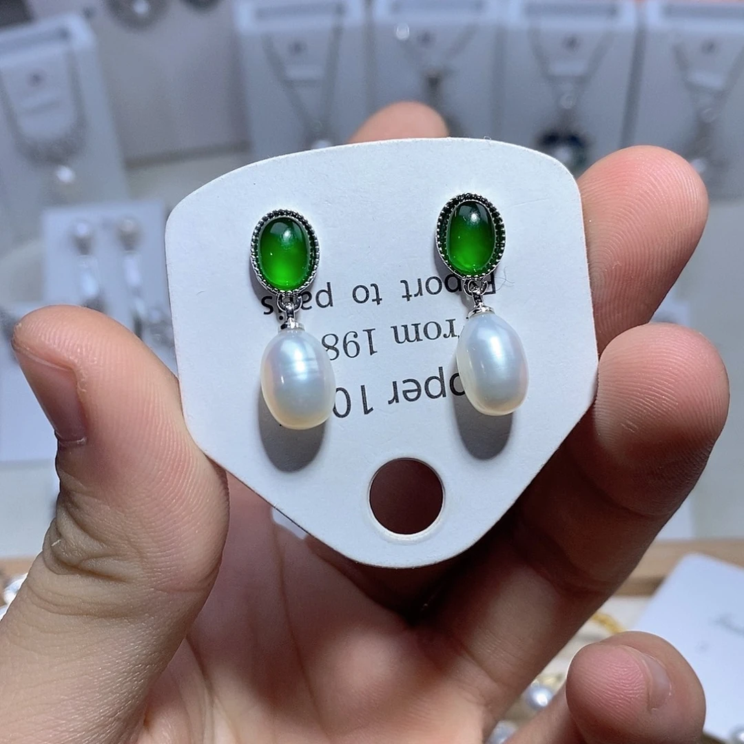 耳坠淡水珍珠银S925镶嵌