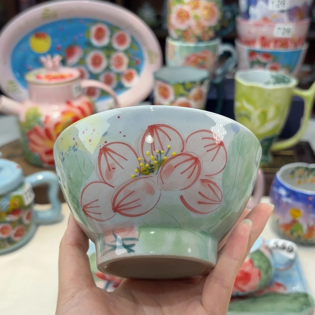 瓷片景德镇手绘高温釉下彩陶瓷茶具