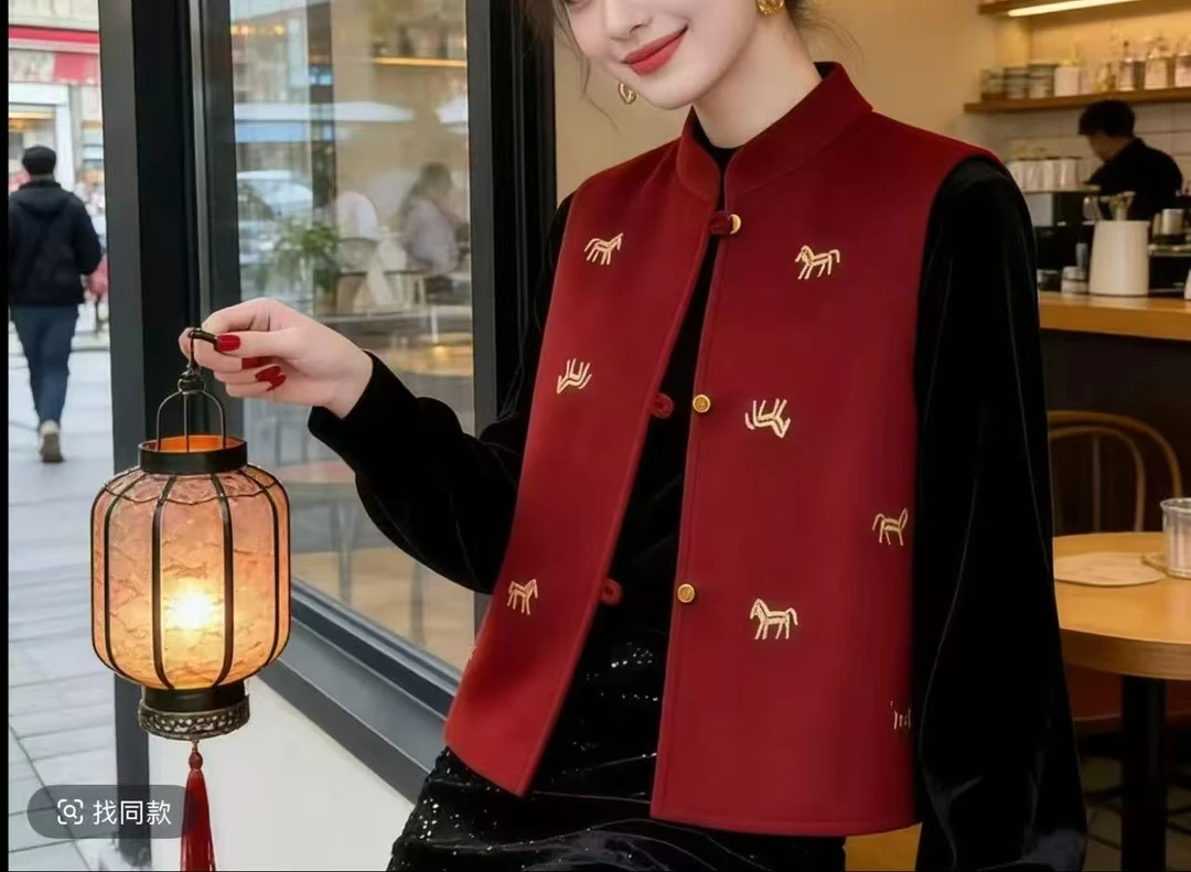 aBL滨莉家 爆款新中式国风立领马甲上衣