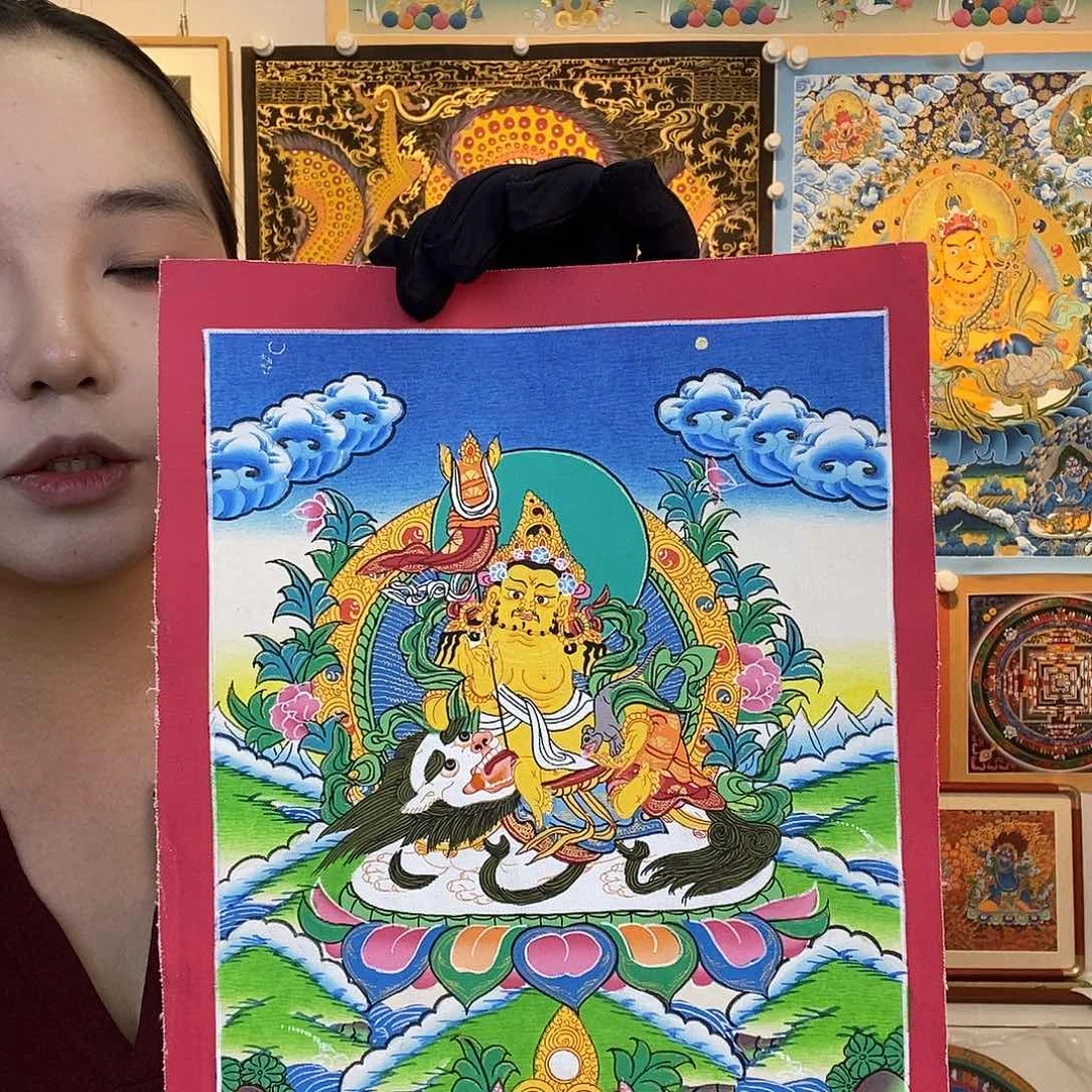 卷轴画纯手绘唐卡小桌摆24-19厘米左右