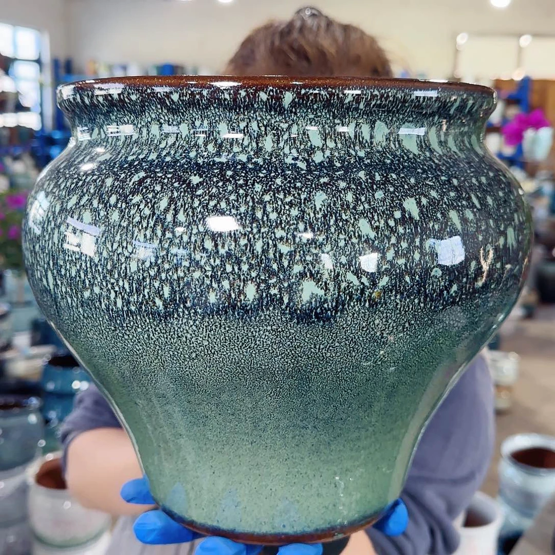 紫砂花盆高24口23