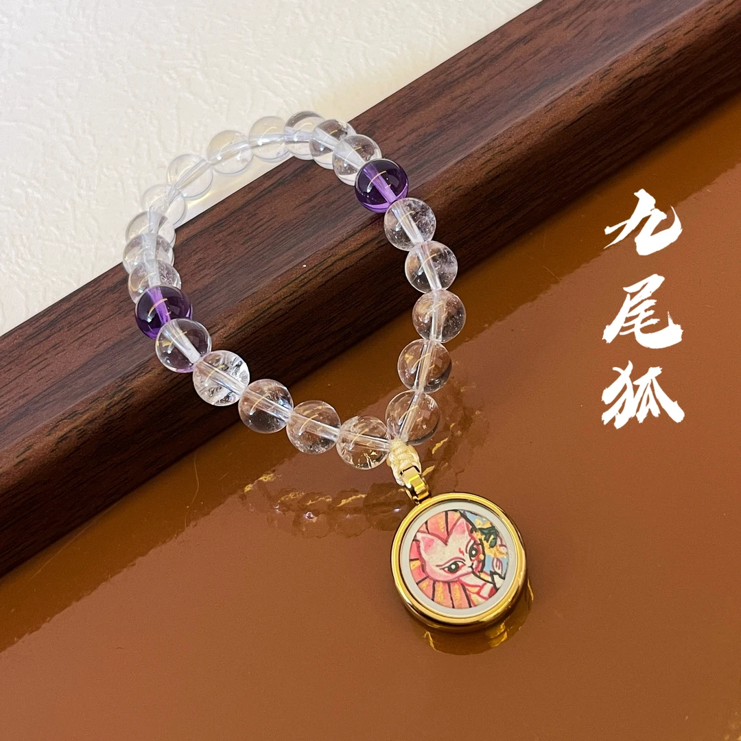 西藏纯手绘唐卡手绳手链六字真言绿度母本命佛小九扎基拉姆