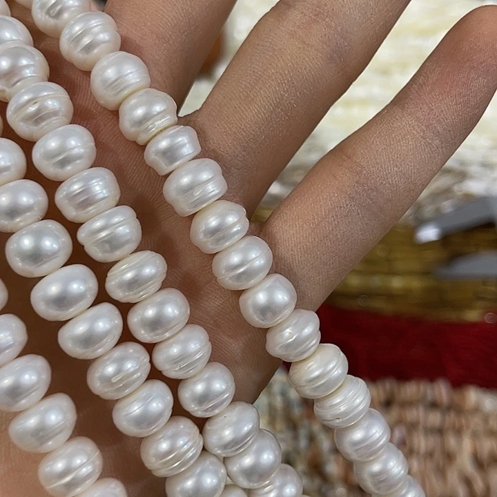 玛瑙/玉髓合金珠宝半成品一条9mm馒头聚宝盆珍珠