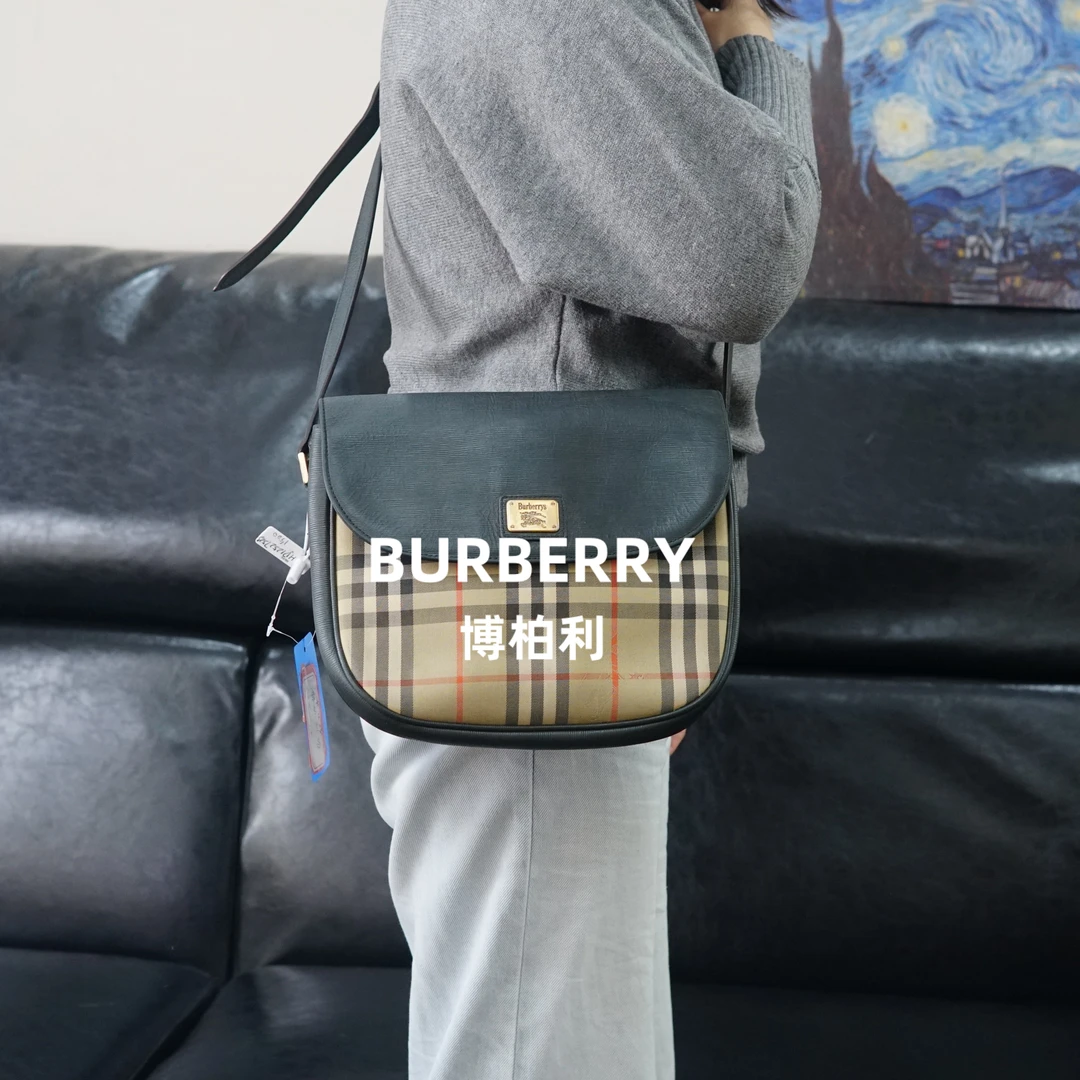 95新 BURBERRY/博柏利 巴宝莉/格纹斜挎包/HD12527525/7525