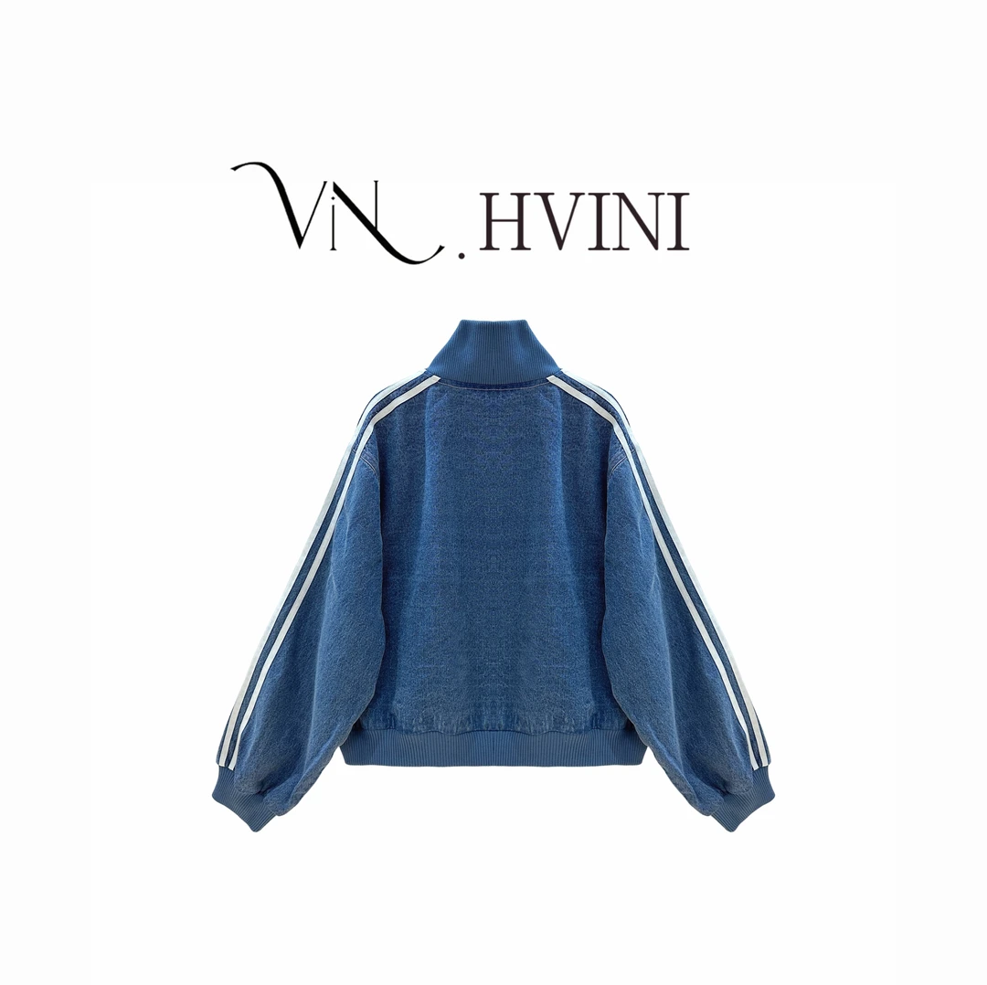 【银条映衬】2025早秋时尚百搭宽松休闲新款长袖牛仔外套L5288