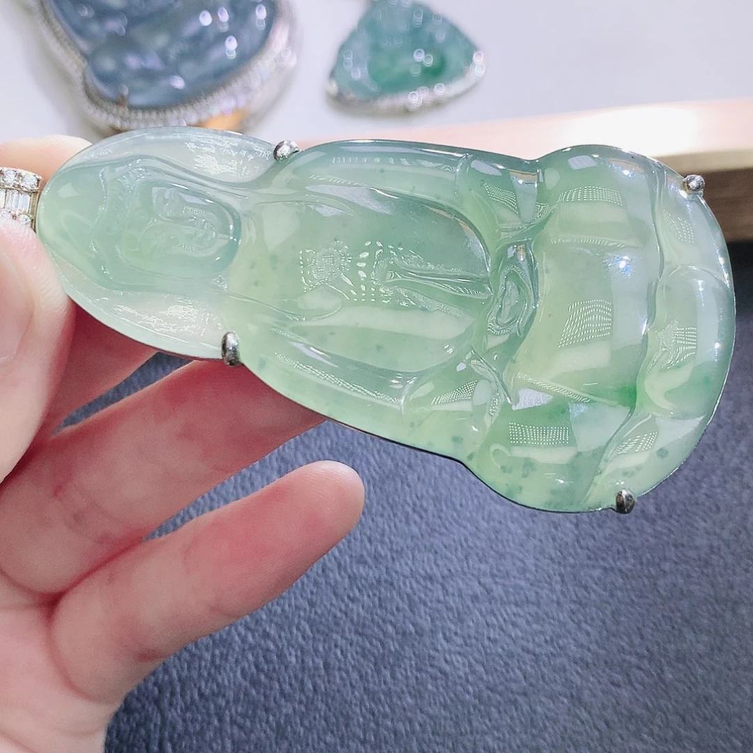 翡翠银S925镶嵌挂件翡翠