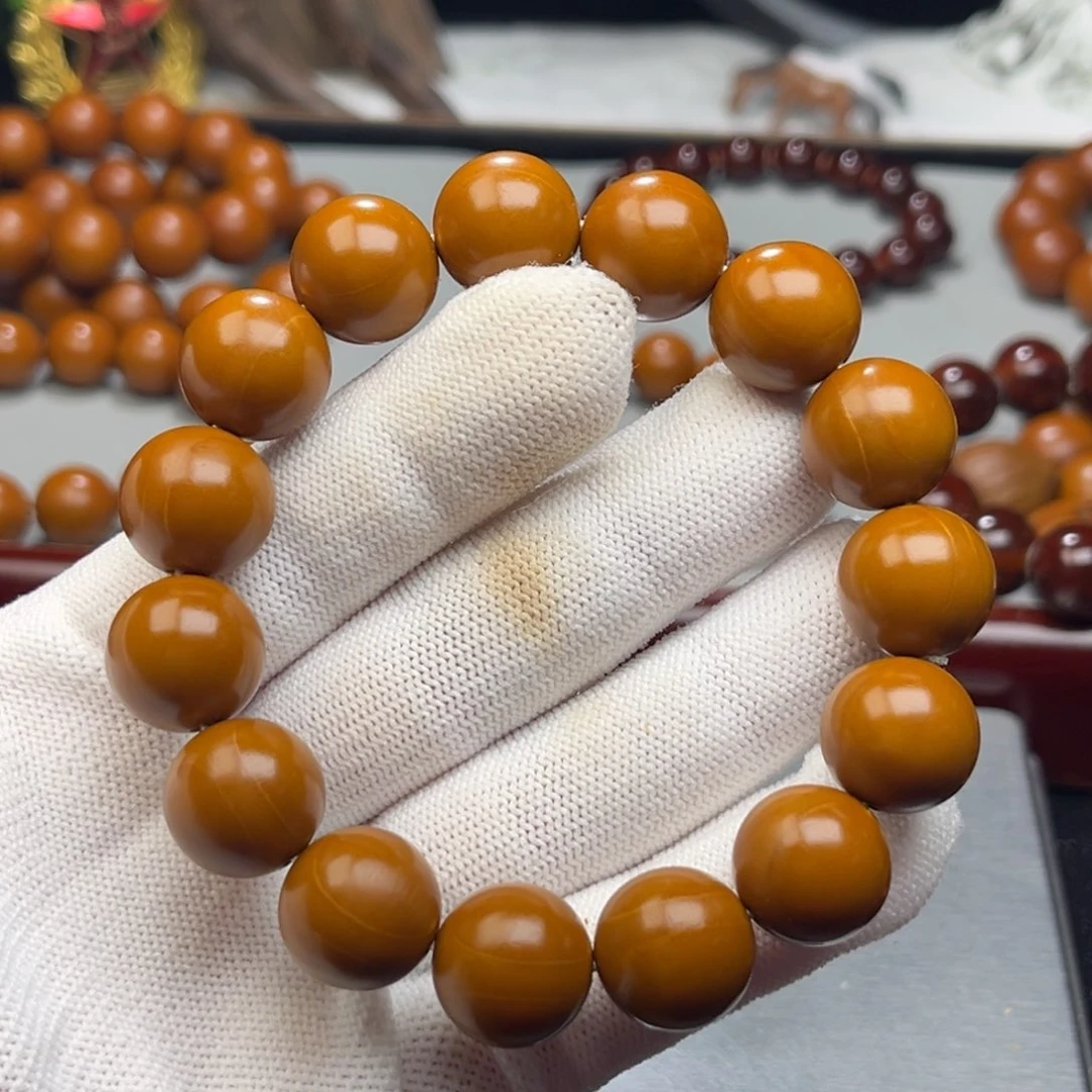 橄榄核手串'****、1.49+树王精品铁核 小孔