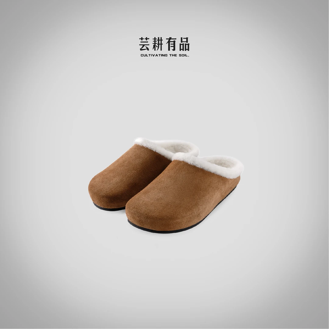 【慵懒周末】反绒保暖毛毛拖2024冬季新品拜年穿搭加绒毛绒舒适女鞋