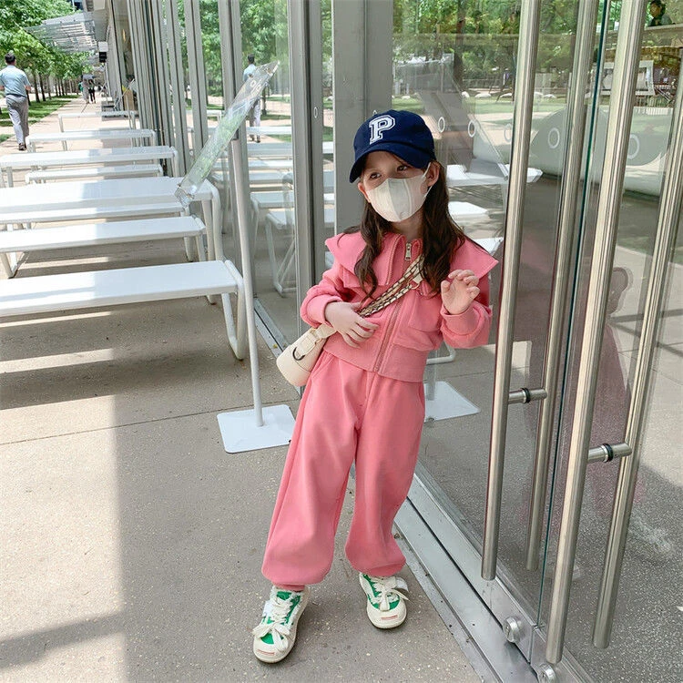 女童炸街套装秋季2025最新款宝宝外套长裤纯棉两件套时髦洋气淑女