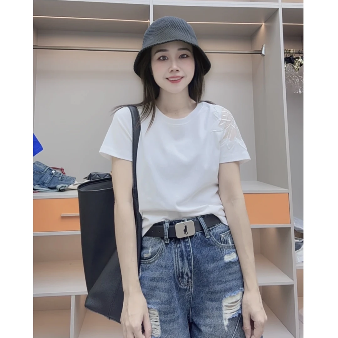 676新款时尚袖子拼接T恤