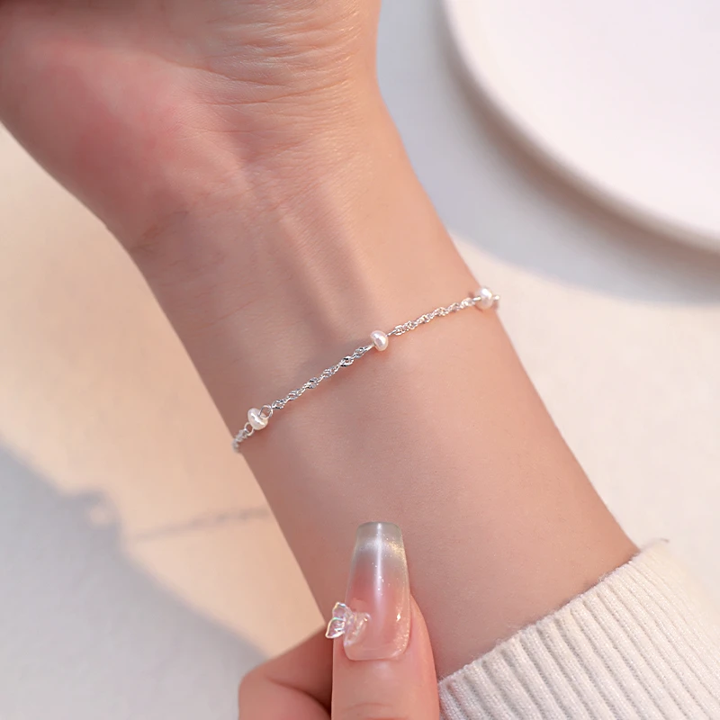 CUOOYINO/初影 925银手链 【水波纹】精致设计感手链女百搭气质手饰