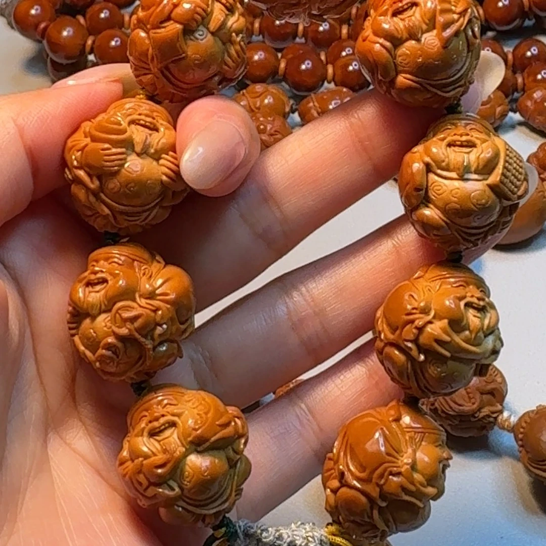 健***甜橄榄核手串/手链橄榄核八宝财神