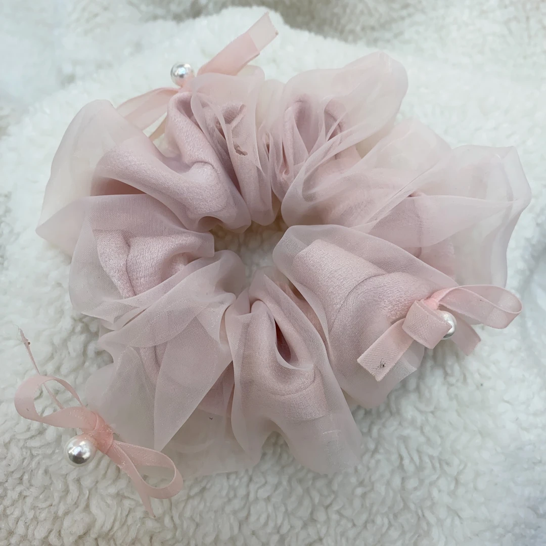 A34淡粉色双层网纱小肠圈