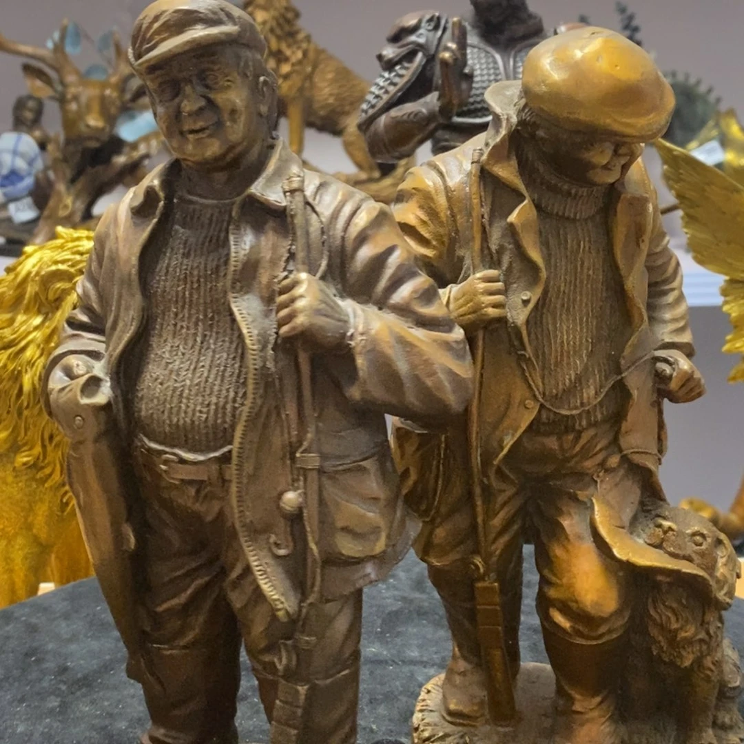 黄铜材质，钓鱼老头俩