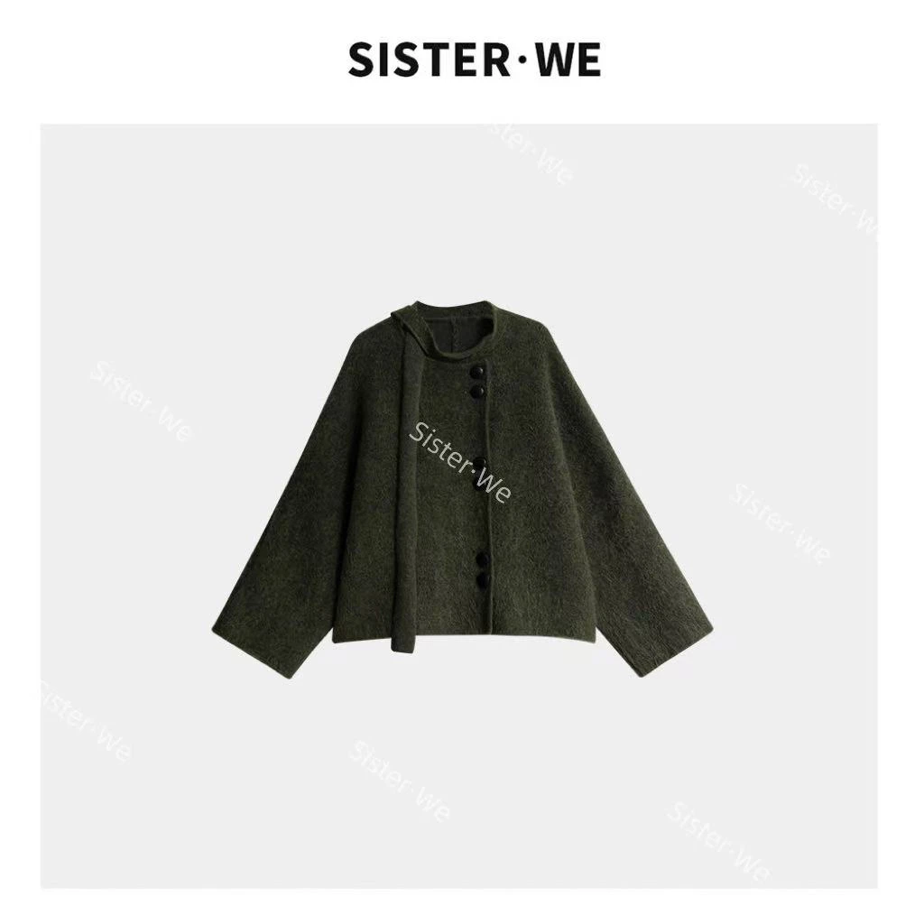 薇姐【蓄谋】Sister·We秋冬款羊毛呢飘带设计开衫  7262