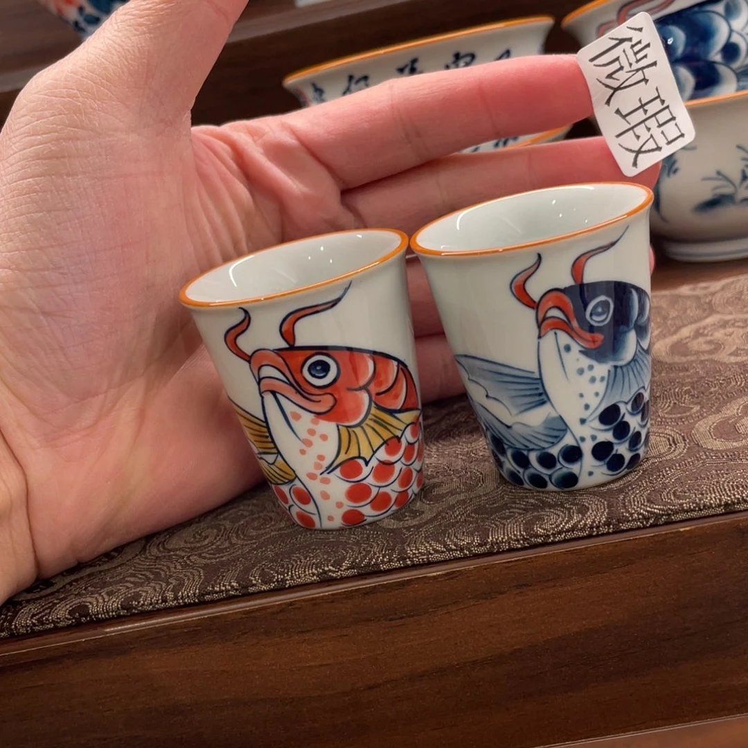 釉下手绘茶具微瑕