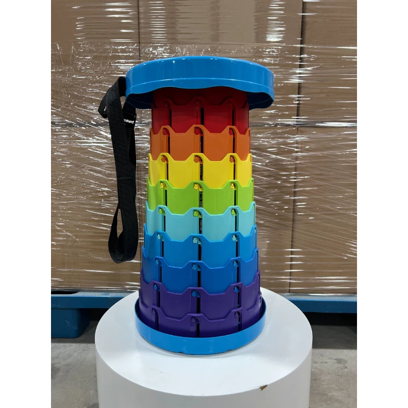 彩虹伸缩凳折叠凳子户外折叠椅子外出旅游便携式超轻板凳钓鱼凳