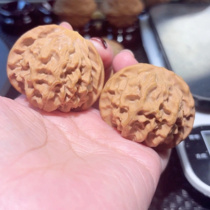 核桃手串/手链44野生龙鳞纹狮子头一对文玩核桃