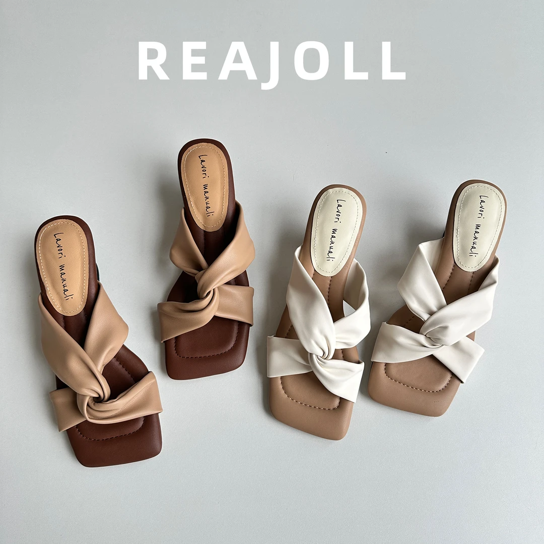 拖鞋女夏外穿2025新款高跟坡跟交叉带配裙子绝美高级感超火半凉拖