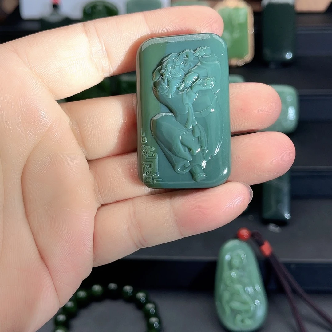 来***锦和田玉未镶嵌吊坠(不含链)