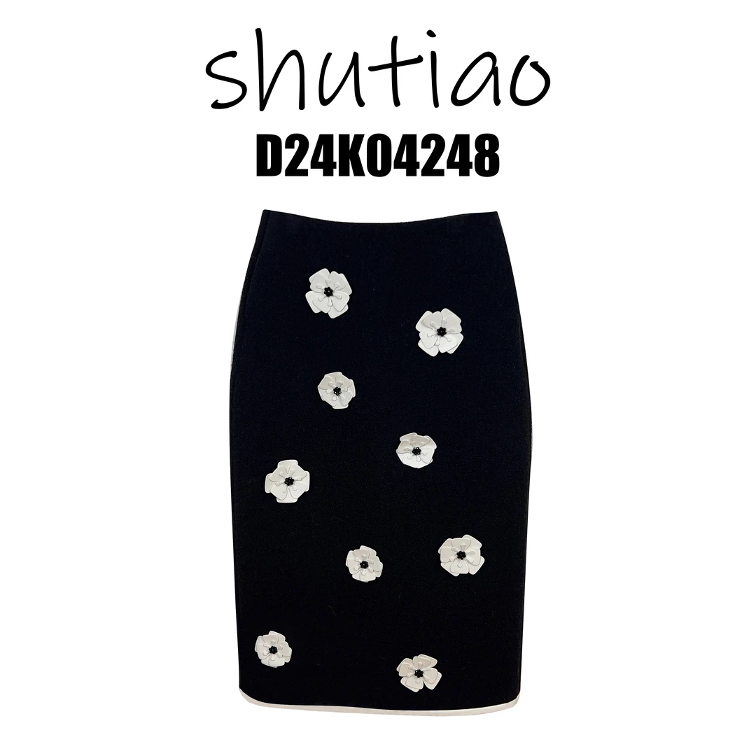 【SHUTIAO】2024夏季：新款小众设计款花朵裙子D24K04248