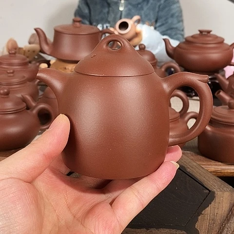 紫砂茶壶金*鱼约240cc原矿紫泥秦权