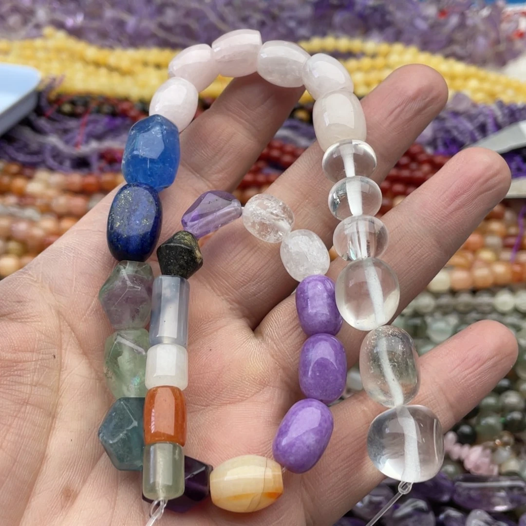 玛瑙/玉髓珠宝半成品未镶嵌一条装混珠