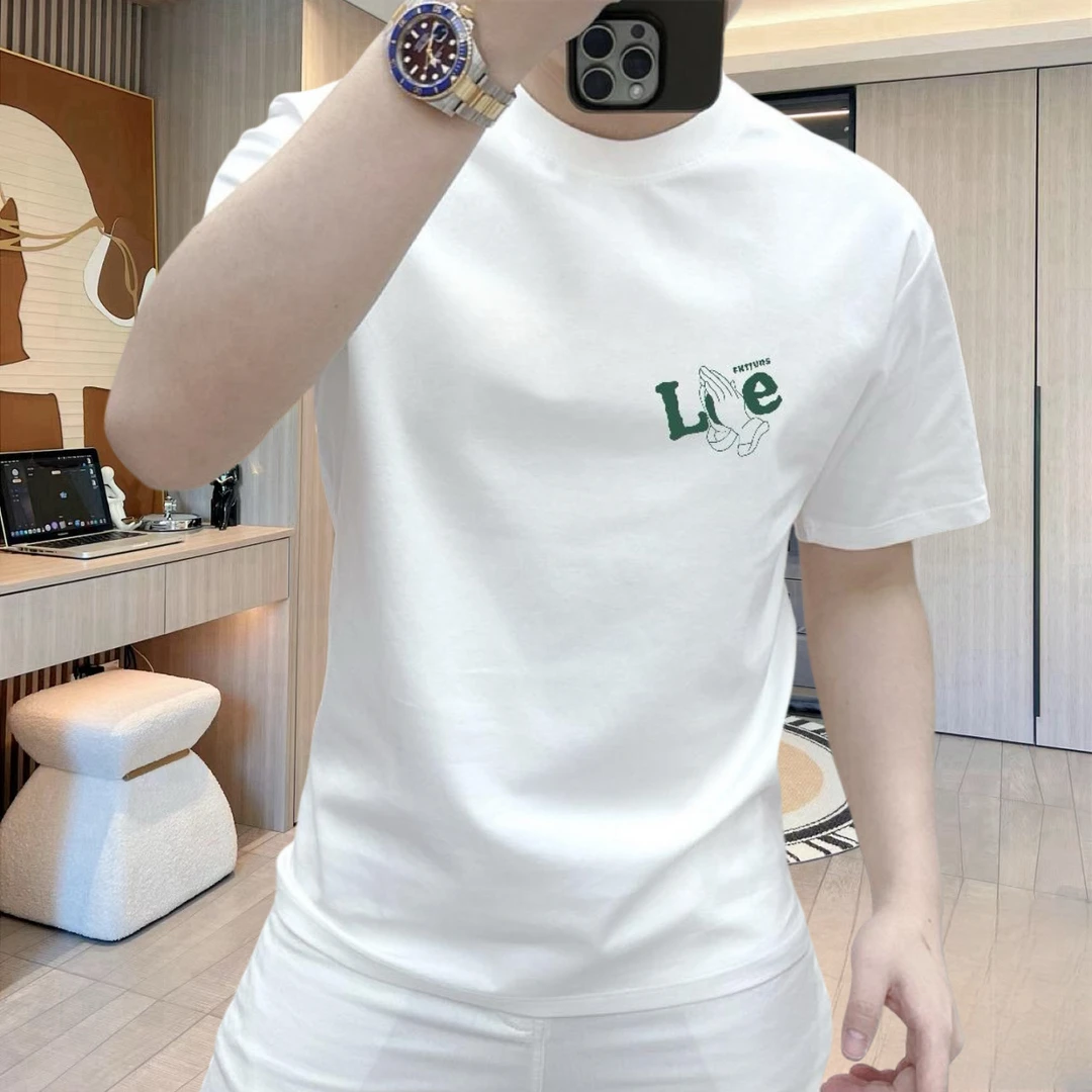 夏季新款ins轻奢高品质夏男士棉短袖T恤圆领时尚百搭潮流休闲帅气