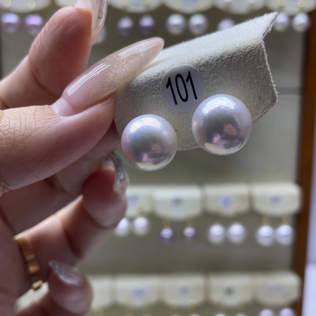 淡水珍珠耳饰18K金镶嵌