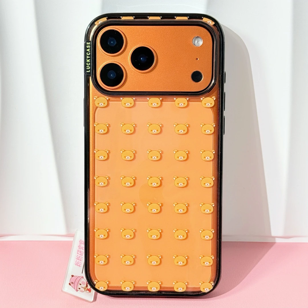 ins黑框熊头适用iPhone17ProMax手机壳小众苹果16Pro卡通15可爱