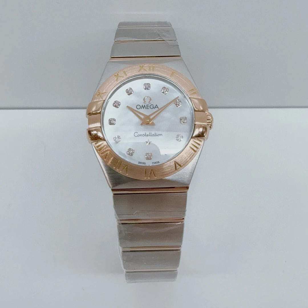95新 Omega/欧米茄 星座系列石英女士手表  玫瑰金 表径24mm